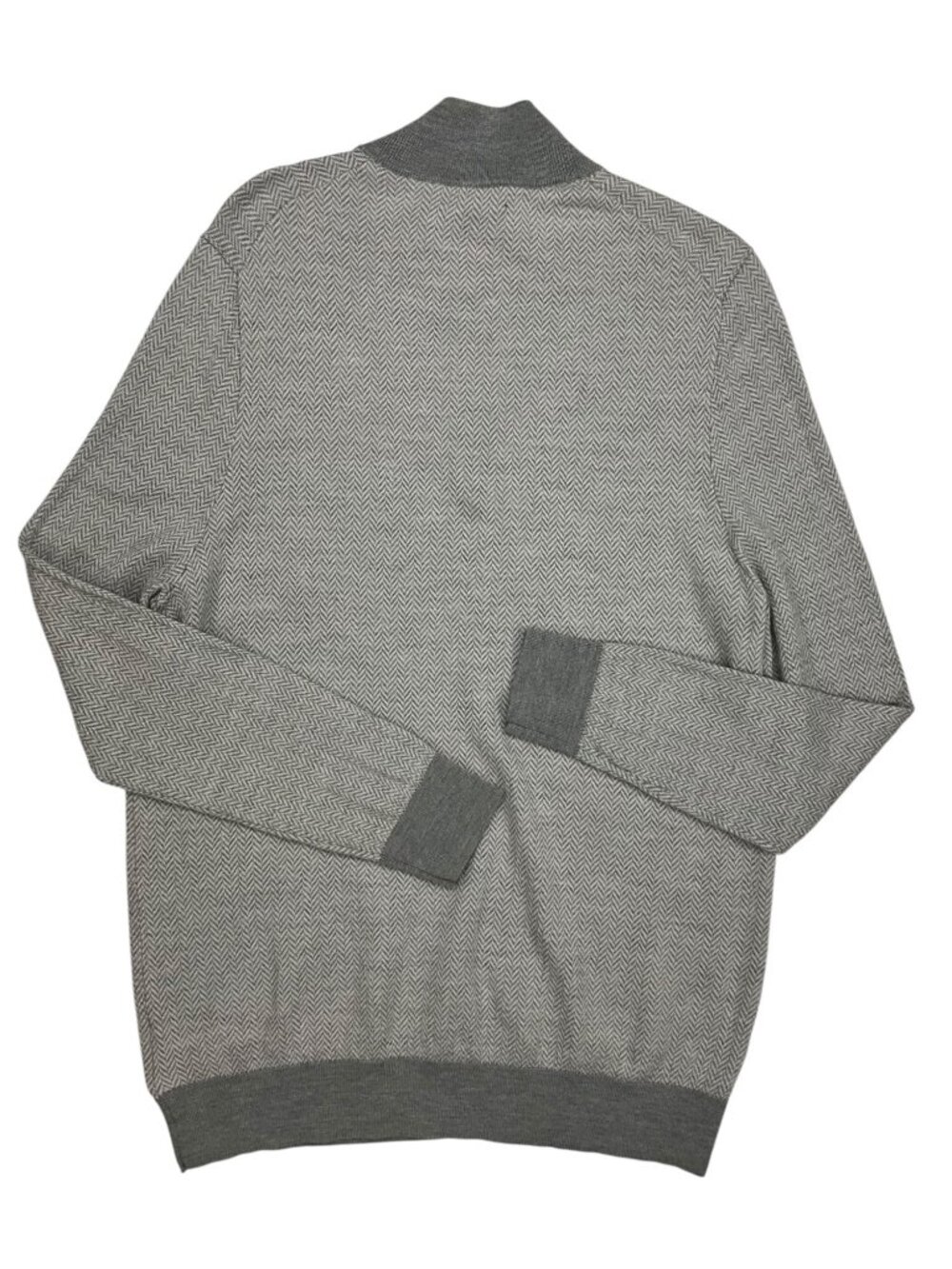 Brooks Brothers Merino Wool Quarter Zip Pullover Sweater XL Gray - Picture 12 of 13
